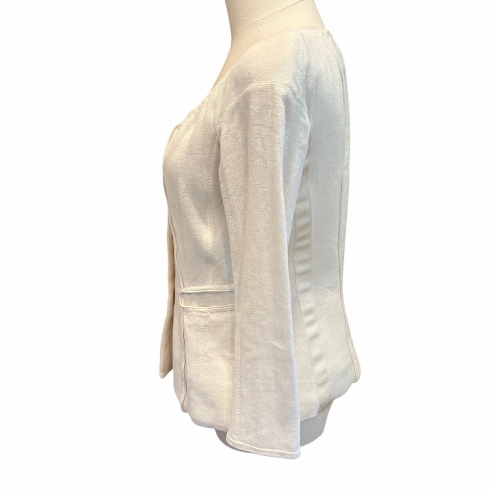 🤍 Donna Karan Collection Linen Blend Button Jacket | Made in Italy | Size US 8 - Picture 6 of 15